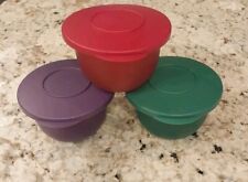 3 Tupperware Impressions Holiday Bowls Jewel Tone #3621 (550ml)   picture