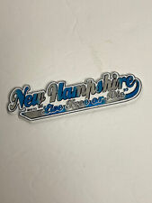 Vintage New Hampshire NH Live Free Or Die Rubber Souvenir Magnet Blue & Silver picture