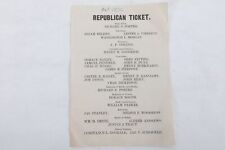 Antique 1872 Republican Ticket New Britain Connecticut CT History Porter Belden picture