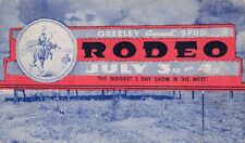 Greeley CO Colorado Annual Spud Rodeo Western Cowboy Bullfight Vtg Postcard A25 picture