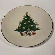 TRIOMPHE 8” Christmas Plate With Gold Trim.  Rare Plate In Very Good Condition. picture