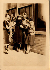 Vintage B&W Photograph 4 Women, One Man Storefront - White's Studio Oglesby IL picture