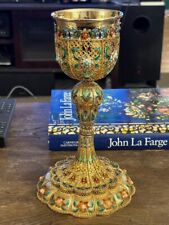 + Rare Antique Sterling Silver Chalice with Enamels & Hand Filigree (AHB3110) + picture