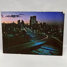 Sao Paulo Brazil at Night Postcard Postage Due Exchange Student Letter to USA picture