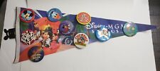 Vintage 1987 Walt Disney World MGM Studios Felt Pennant With 9 Button Pins picture