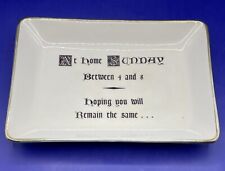 Vintage 1958 Delano Studios Humorous Parody Porcelain Tray At Home Sunday picture