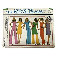 Vintage Carefree McCalls Patterns 5086 Miss 10 1976 Sewing Pattern Tunic Top Pan picture