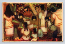 ARTIST DIEGO RIVERA Palacio De Cortes Cuernavaca Market Scene Postcard picture