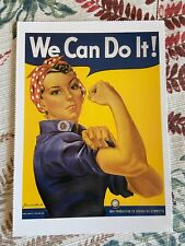 vintage postcard WWII propaganda Rosie the riveter WE can do it picture