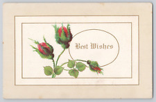 Postcard Red Roses, Best Wishes, Greetings picture
