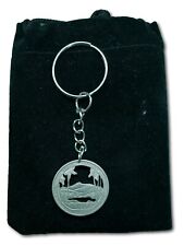 Cut Coin Keychain 2013 New Hampshire State Quarter White Mountain Forest picture