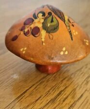 Mexico Paper Mache Mushroom Vtg Folk Art Hand Painted Tonala Bird 2