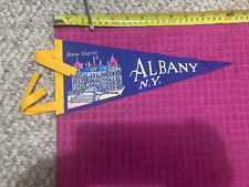 Vintage Albany NY NEW YORK Capitol Building Pennant Banner Flag - FAST SHIPPER picture