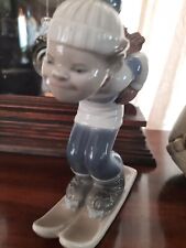 Lladro Skier Puppet Boy with Skis 7.25” Gloss Porcelain Figurine #4970 Perfect picture