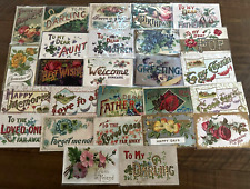 Lot of 26 Words~To Family~Sentiments~Large Letter 1910 Greetings~Postcards-k510 picture