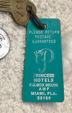 Vintage HOTEL Motel Room Key and Fob PRINCESS HOTELS Room 437, MIAMI, FL picture