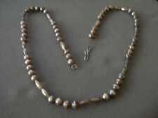 Native American Navajo Pearls Sterling Silver Round & Melon Chain Bead Necklace picture