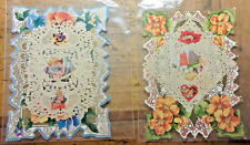 2 Nice Paper Lace Late Victorian Valentines Antique Old 6