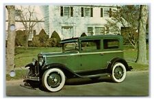 1929 Chevrolet Tudor Roaring 20s Auto Museum Wall NJ UNP Chrome Postcard S14 picture