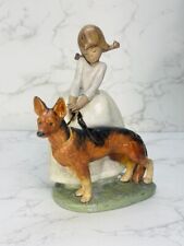 LLADRO 1533 Not So Fast Retired Rare Girl with Dog On Leash picture