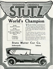 1916 Original Stutz Ad. World's Champion On Speedway, Road Racing, Long Distance picture