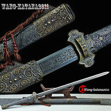 44''Tang Dynasty Chinese Jian 唐剑 1095 Carbon Steel Staight Double Edge Sword picture