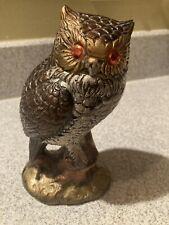 Vintage Lenwile Ardalt Artware Owl Gold Ceramic Sculpture Figurine Figure Japan picture