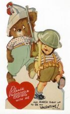Charles Twelvetrees VALENTINE Bear Rifle LITTLE BOY Marching Card Made in Canada picture