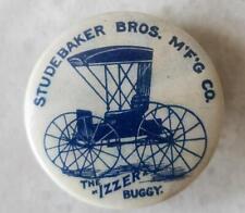 C. 1896 ANTIQUE STUDEBAKER BROS. M'F'G CO. IZZER BUGGY BUTTON WHITEHEAD & HOAG picture