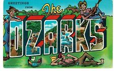 vintage greetings large letter the Ozarks Postcard multi-view hillbilly boys picture