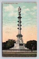 New York City NY-New York, Columbus Monument, Antique Vintage c1913 Postcard picture