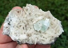 green Apophyllite on Stilbite, minerals, crystals, mineral specimens picture