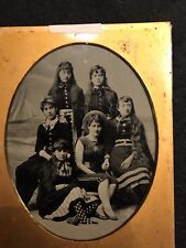 ANTIQUE 6 GIRLS (SISTERS?) TINTYPE PHOTO  picture