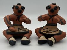 Native American Pottery-Jemez Pueblo Handmade RARE Pair MUDHEAD Signed B. Fragua picture