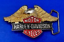 Harley Davidson Motorcycles Eagle Winged Vintage 1990 Belt Buckle by Baron picture