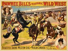 1890s Pawnee Bills Historic Wild West Show Vintage Style Poster - 24x32 picture