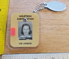 Meletron Corporation 1940s-50s Los Angeles Inglewood company photo ID badge picture