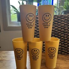 Set Of 5 6” Vintage Happy Face Cup picture