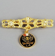 Vintage Military Pin Gold Tone Bar Brooch, LA Fraternal Order Of Eagle Murray picture