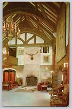 Stan Hywet Hall Akron Ohio Chrome Postcard Fireplace Great Hall Gothic Ceiling picture