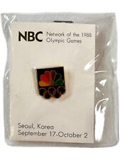 Vintage 80s NBC Seoul Korea Enamel Olympic Games Collectors Pin Olympics picture