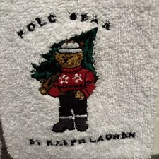 (2) Vintage Polo Ralph Lauren Christmas Tree Bear Hand Towels picture