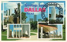 Dallas TX Texas, Greetings, Multi View, Famous Landmarks, Vintage Postcard picture