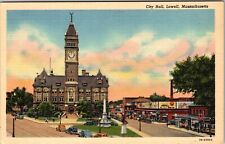 Lowell MA-Massachusetts, City Hall, Outside, Vintage Postcard picture