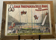 1960 CIRCUS WORLD MUSEUM Adam Forepaugh & Sells Brothers POSTER FRAMED/GLASS. Wm picture