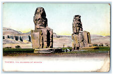 c1910 The Colosses of Memnon Thebes Greece Antique Unposted Postcard picture