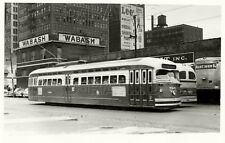 9AA748  RP 1954/90s CTA CHICAGO TRANSIT AUTHORITY CAR #7225 ON CLARK AT POLK picture