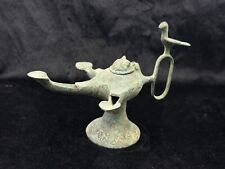 Rare Ancient Beautiful Egyptian Bronze Islamic Oil Lamp With Birds Design picture