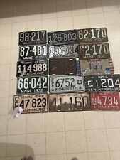 LOT OF 15 VINTAGE LICENSE PLATES MAINE NEW HAMSHIRE & MASS picture
