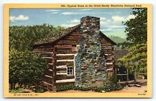 1930s GREAT SMOKY MOUNTAINS NATIONAL PARK TN TYPICAL HOME CABIN  POSTCARD P1848 picture